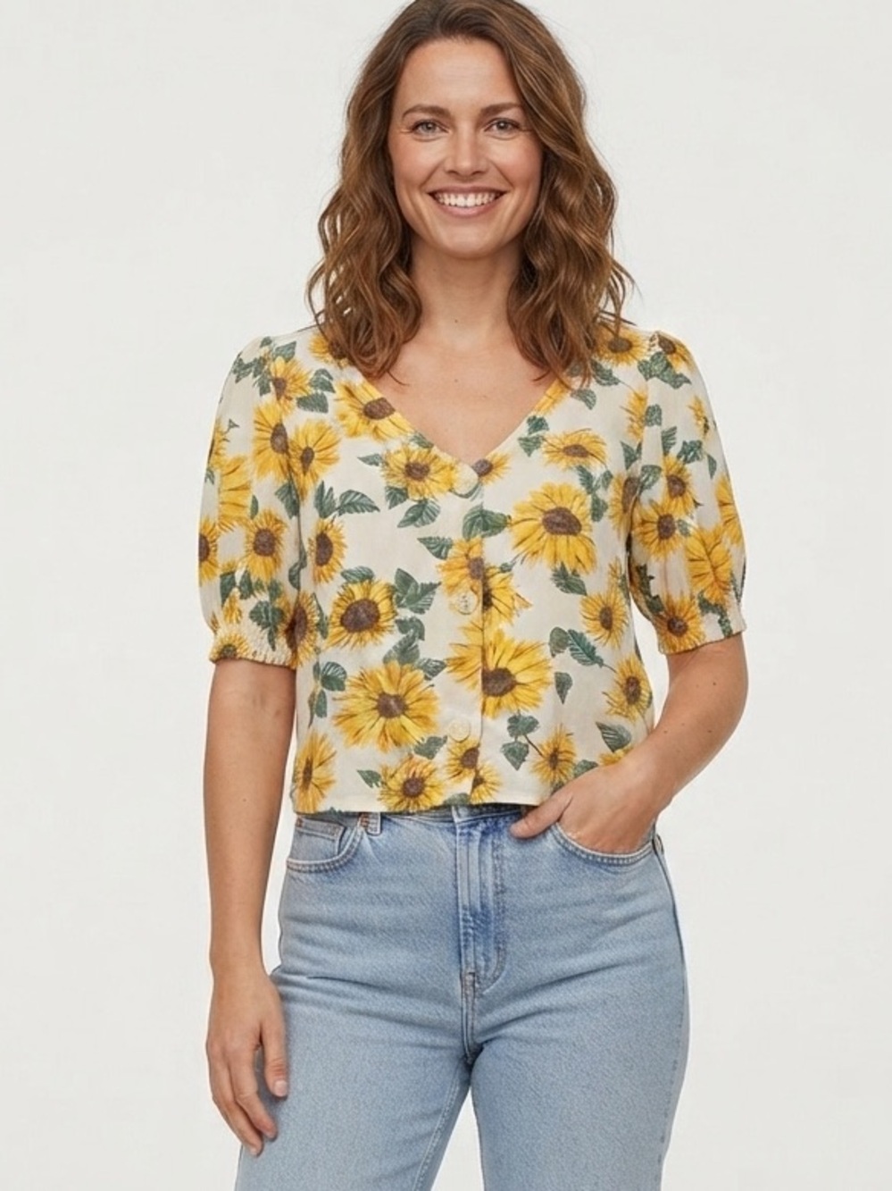 LIKE NEW H&M Sunflower Top